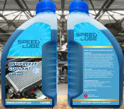 FORMULATION BY USA 1 LITRES TM ANTIFREEZE  COOLANT  ANTI RUST  ! KEEP OUT OF REACH OF CHILDREN Description Speed Lube MEG Antifreeze Coolant is an ethylene glycol-based coolant concentrate which utilises Organic Acid Inhibitor Technology and is free from nitrates, amines, phosphates, borates and silicates. Fleet trials have shown that when used at correct concentration OAT based coolants provide effective corrosion protection in passenger & commercial vehicles. Speed Lube MEG Antifreeze Coolant demonstrates exceptional thermal stability eliminating the risk of deposits particularly near the cylinder head, engine block, radiator, water pump and heat exchanger.  Applications Ideally Speed Lube Antifreeze Coolant concentrate should be diluted with DI water; it is compatible with hard water and may also be mixed with tap water. The concentrate must be mixed with water prior to filling; a dilution rate of 80% in the final coolant solution is recommended to provide frost protection to -25°C.  Performance Features Outstanding long-term protection against corrosion, overheating and frost Low Inhibitor depletion rates Exceptional thermal stability Nitrate, Amine, Phosphate, Borate and Silicate free  Performance Levels BS 6580    SPEEDLUBE Premium Lubricant Speed Lube MEG Anti-Freeze Coolant  TM